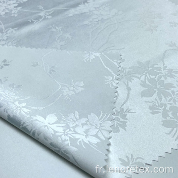 Tissu en satin jacquard blanc floral de polyester spandex tissé blanc